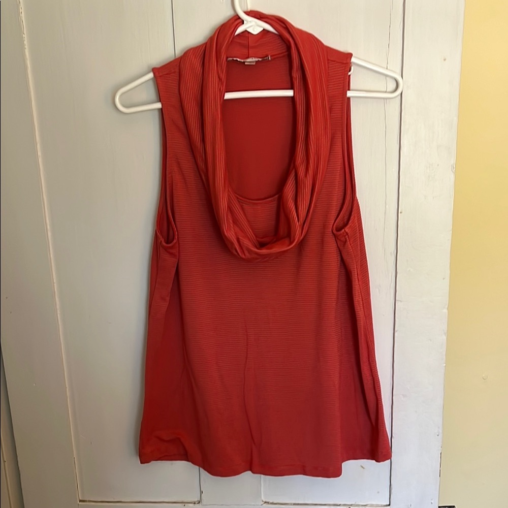 Women's Sleeveless Cowl Neck Top - Orange